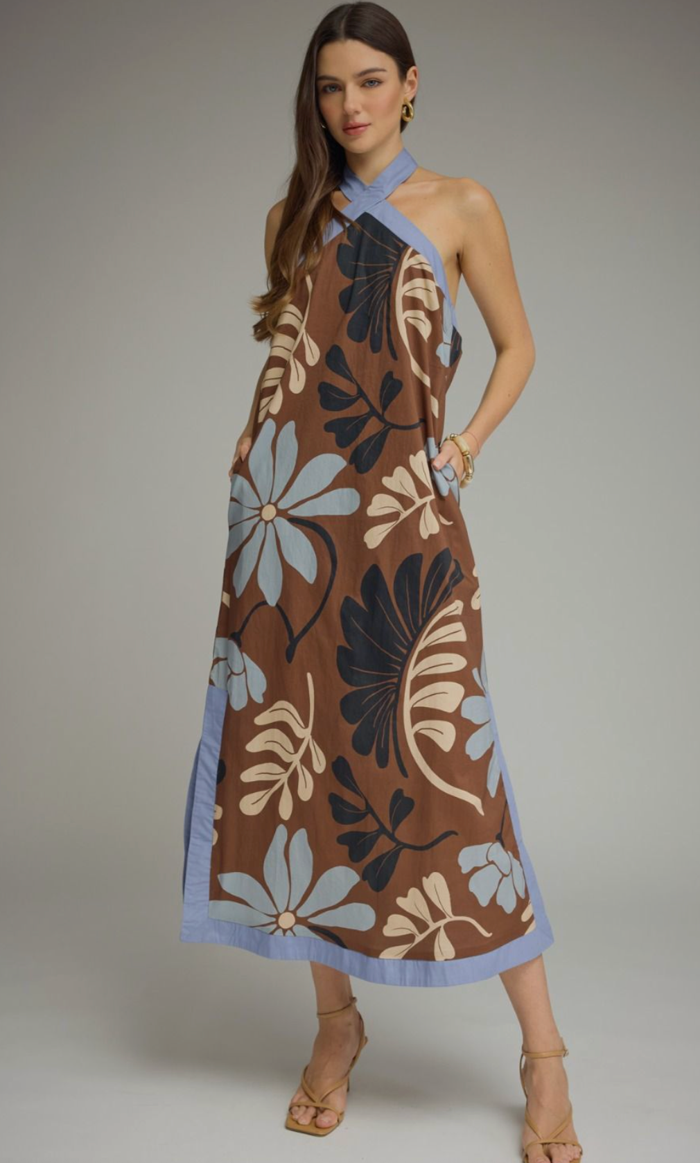 Cocoa Garden Halter Midi Dress