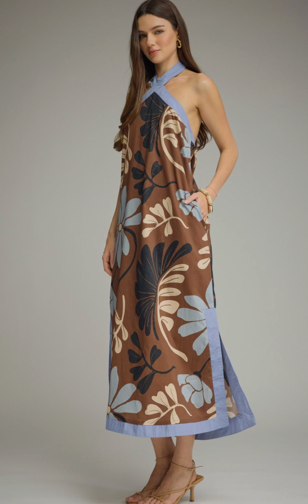 Cocoa Garden Halter Midi Dress
