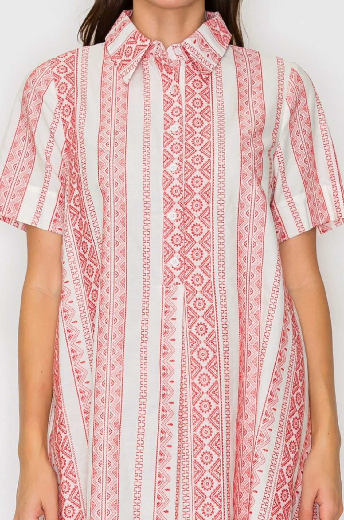 Crimson Weave Short Dress
