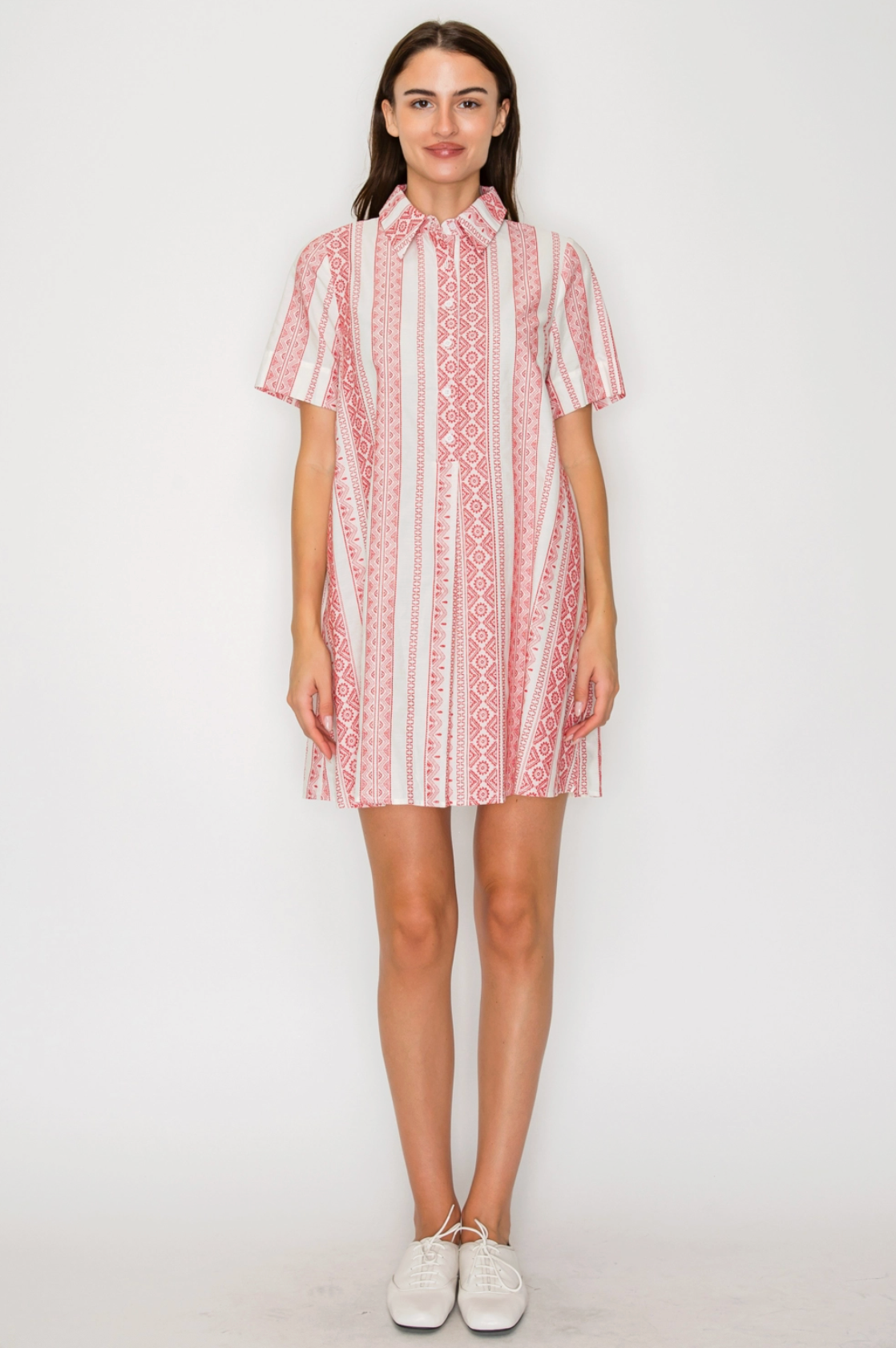 Crimson Weave Short Dress