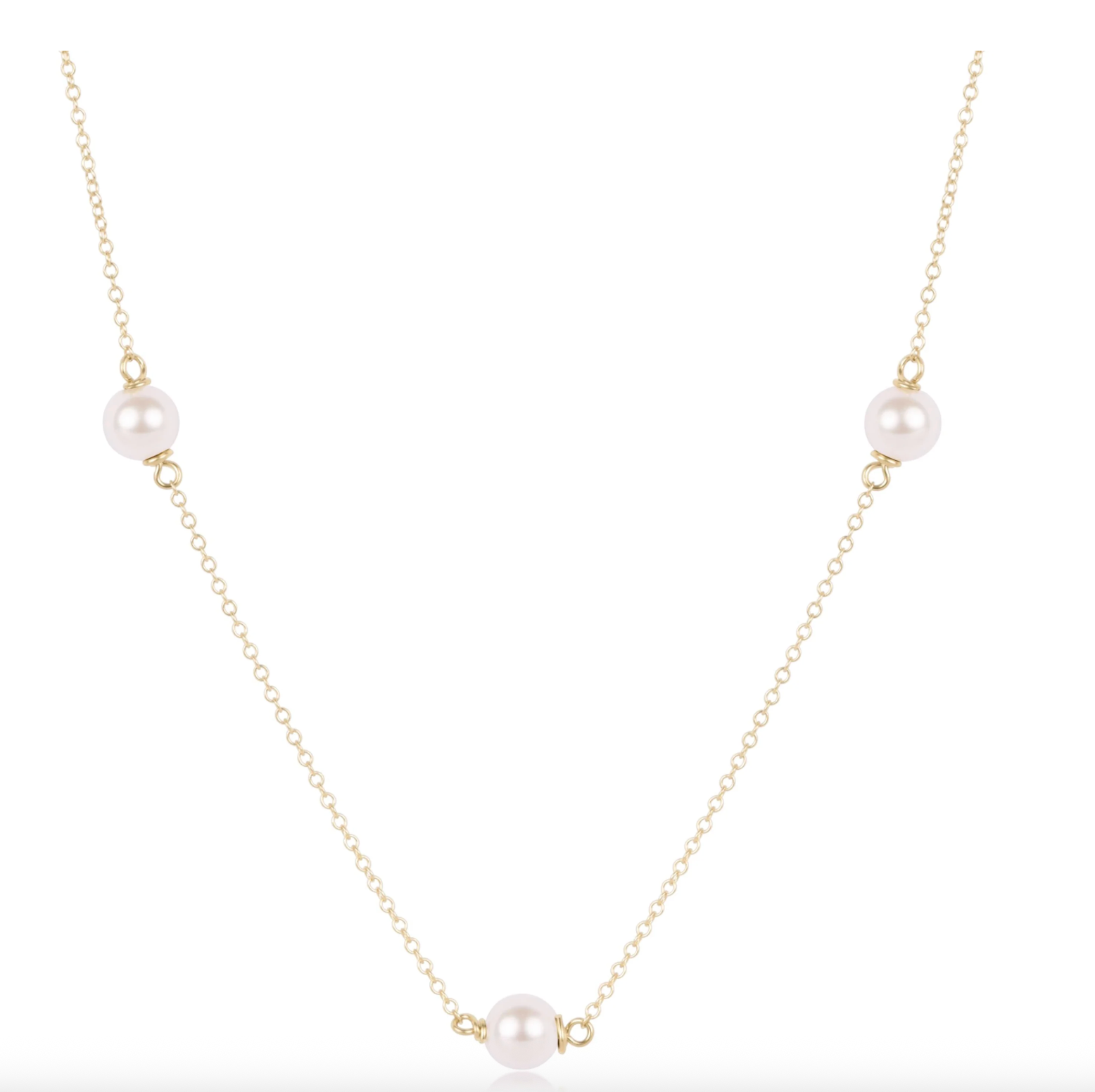 E Newton Choker Simplicity Chain Gold - Pearl 6mm