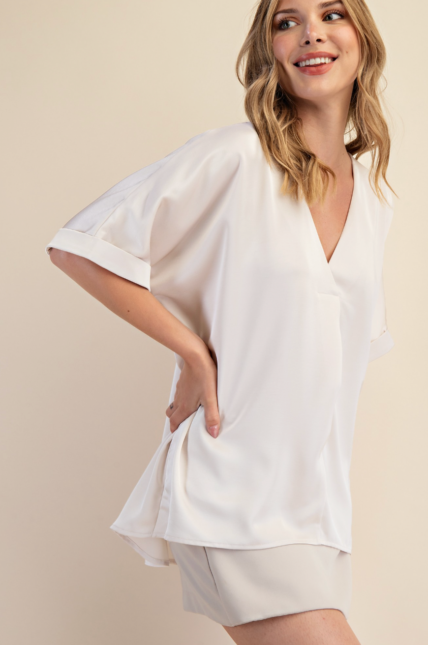Everyday Satin High Low Blouse