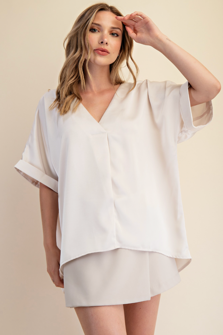 Everyday Satin High Low Blouse
