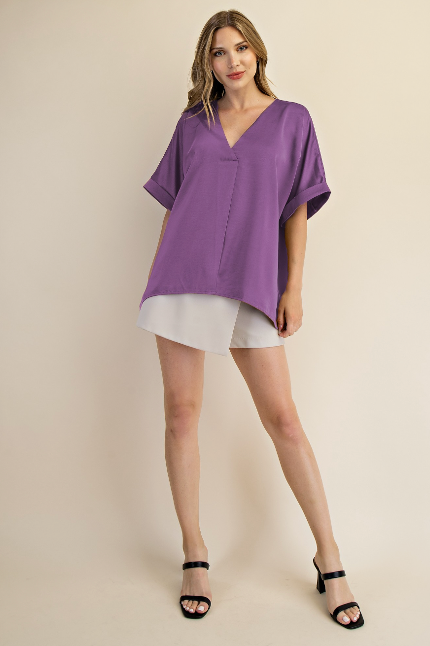Everyday Satin High Low Blouse