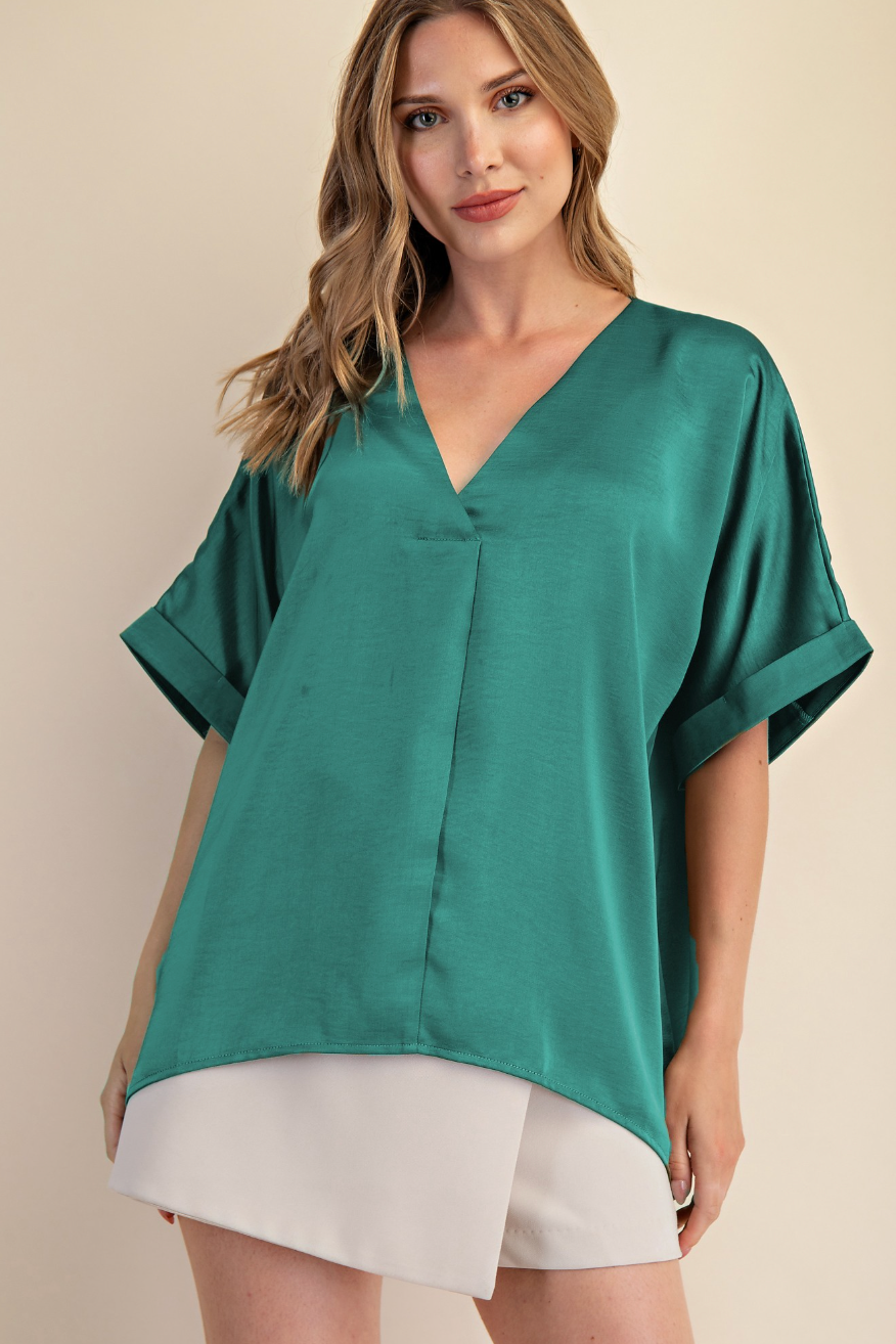Everyday Satin High Low Blouse