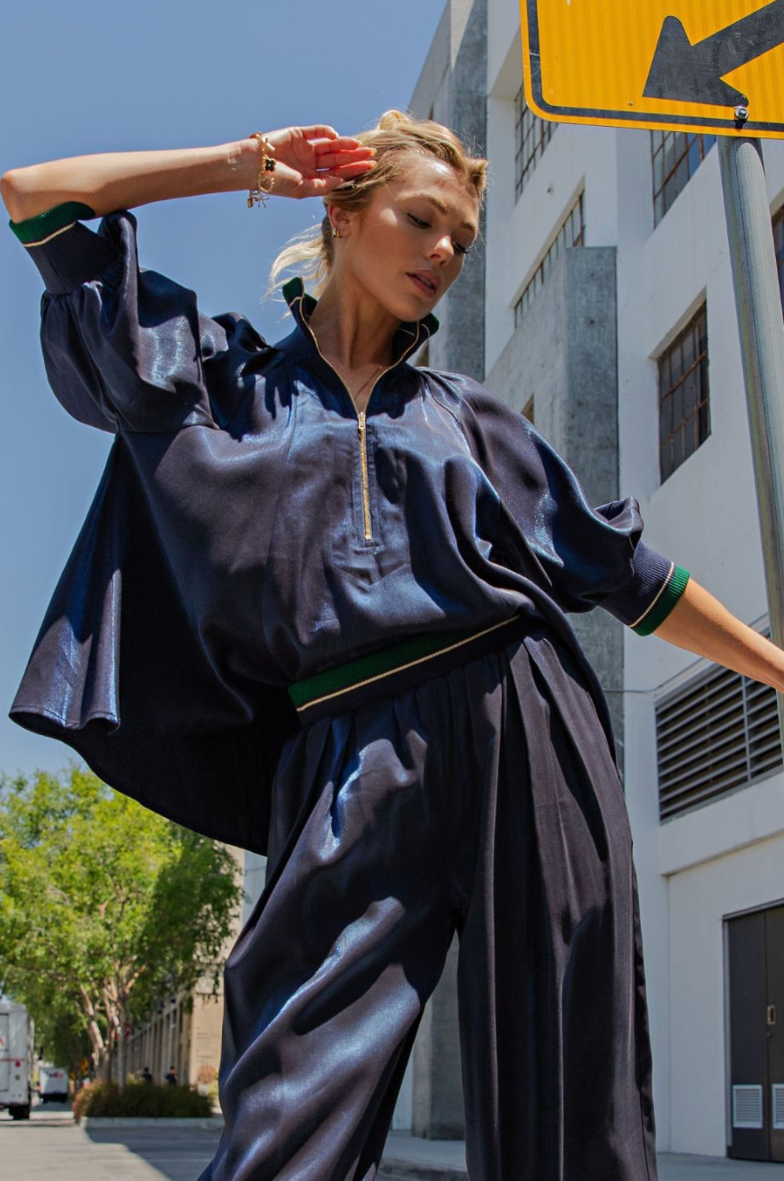 Laurel Mock Neck Puff Sleeve Top