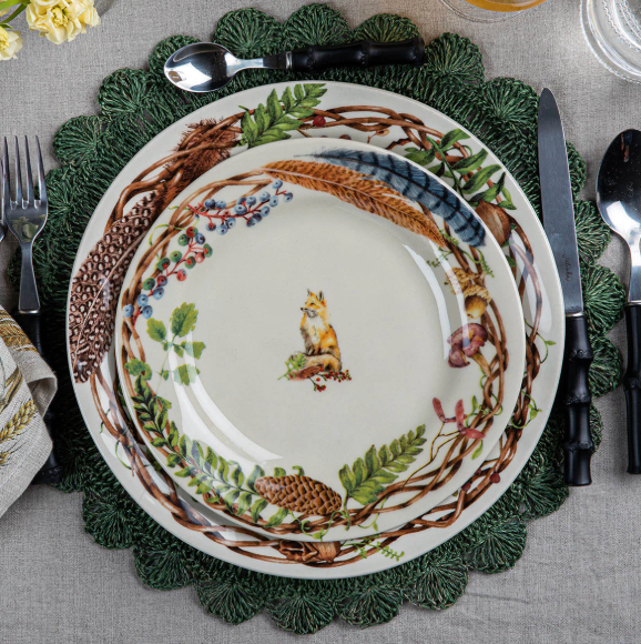 Forest Walk Animal Dessert/Salad Plate Assorted- Set of 4
