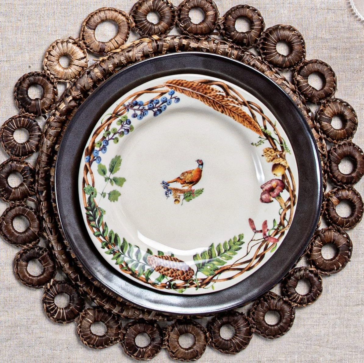 Forest Walk Animal Dessert/Salad Plate Assorted- Set of 4