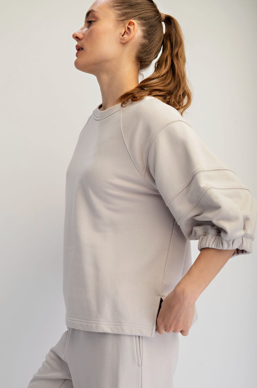 Parker French Terry Bubble Sleeve Top & Jogger Set