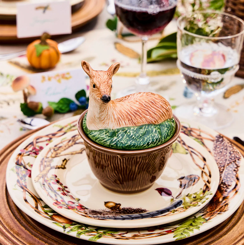 Forest Walk Deer Bowl w/ Lid