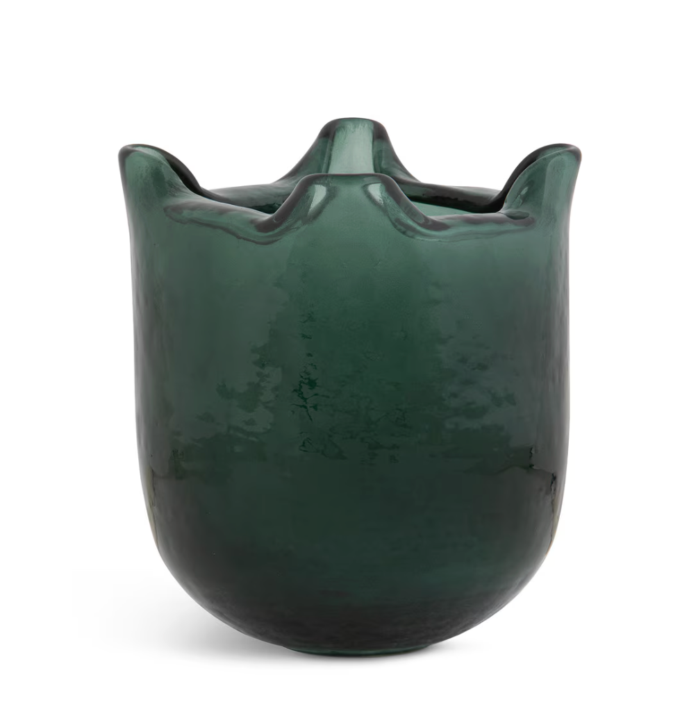 Hunter Green Fold Vase