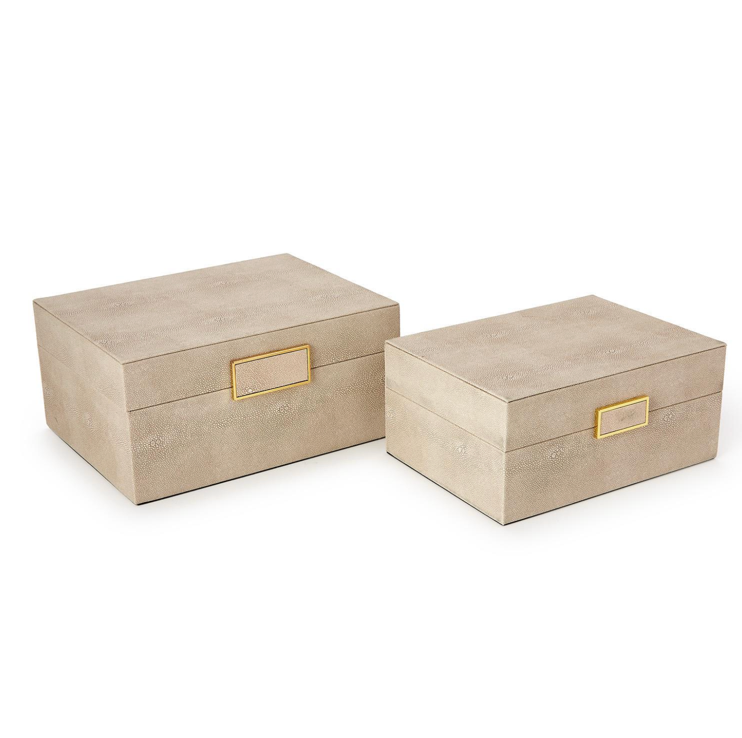 Cream Shagreen Nesting Boxes