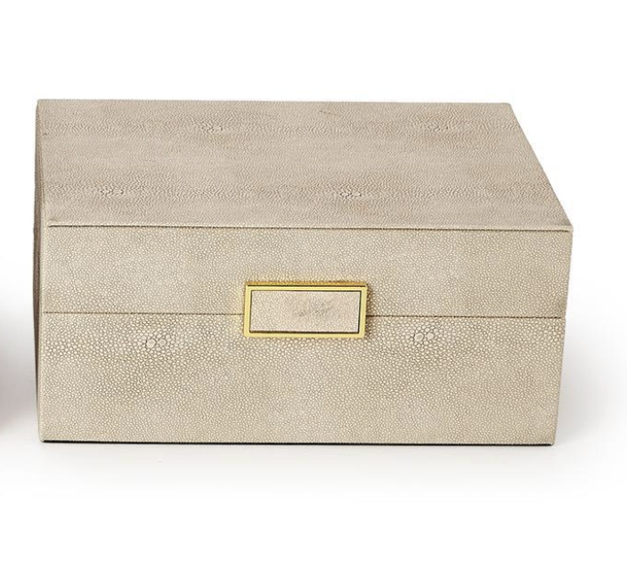 Cream Shagreen Nesting Boxes