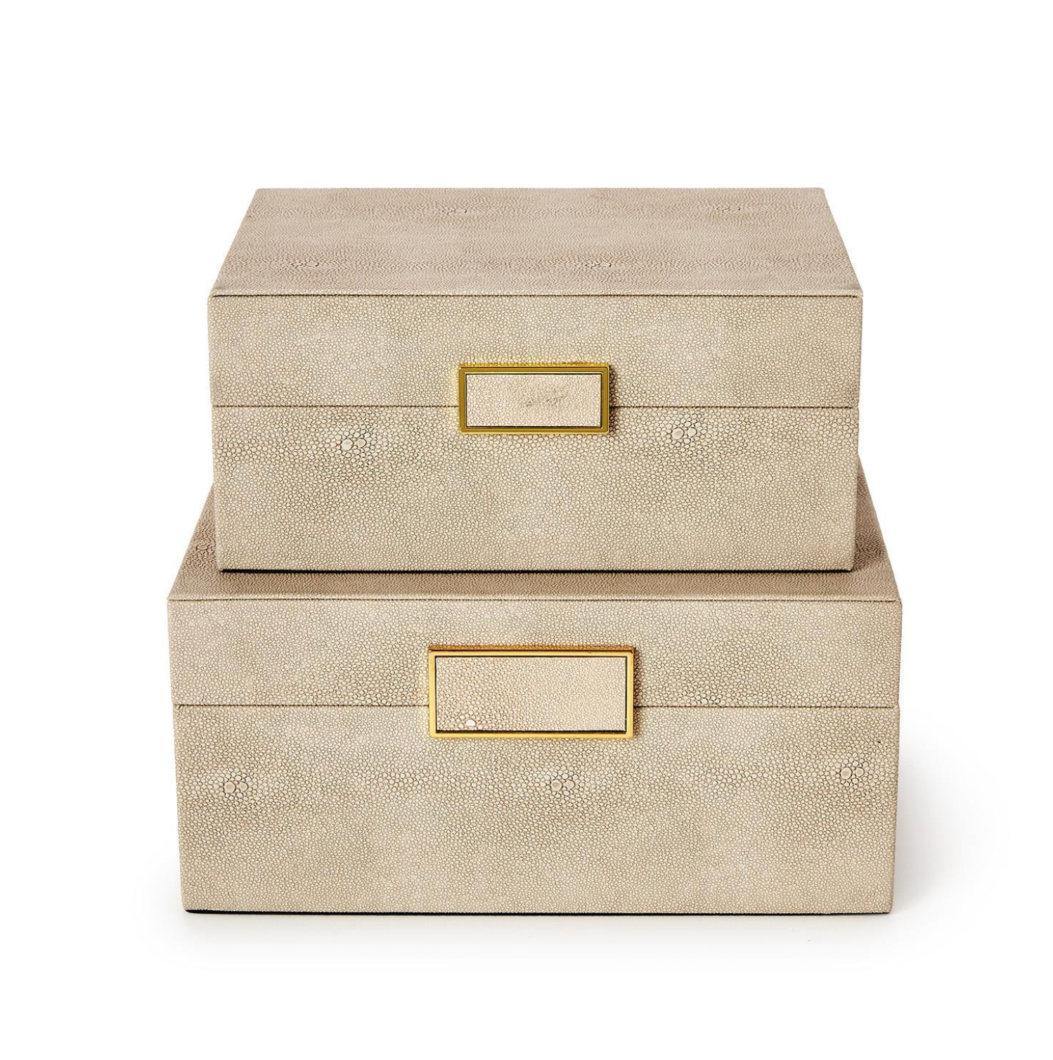 Cream Shagreen Nesting Boxes