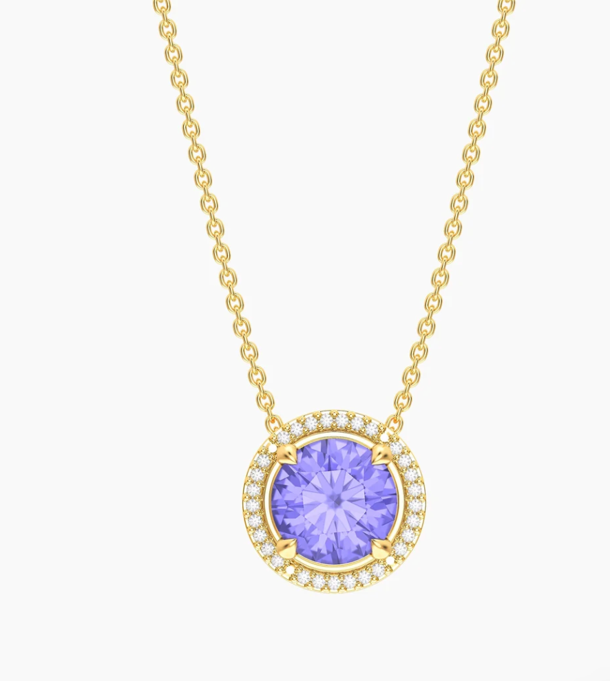 Gold Birthstone Pendant Necklace