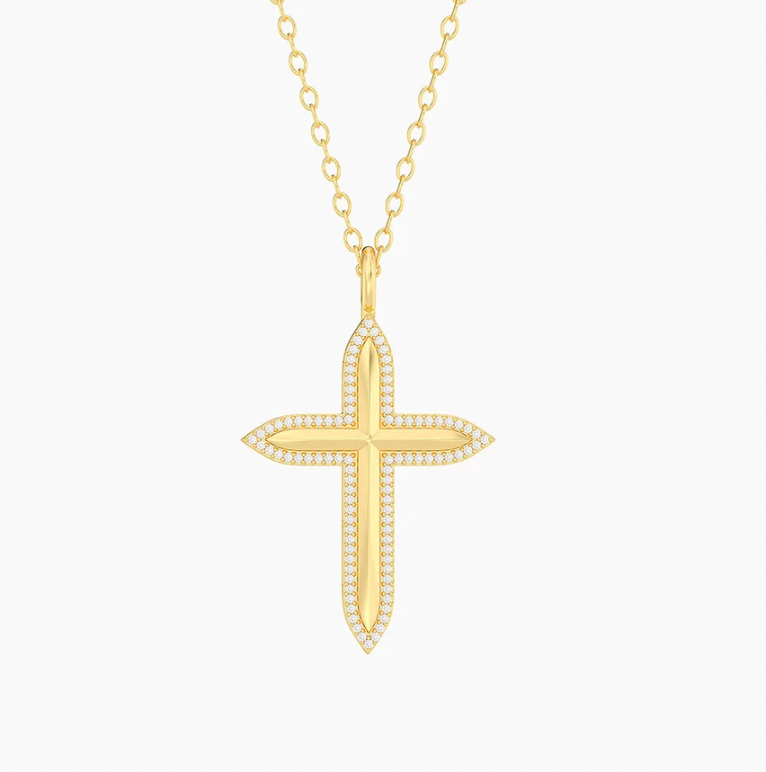 Ella Stein Gold Radiant Cross Pendant Necklace