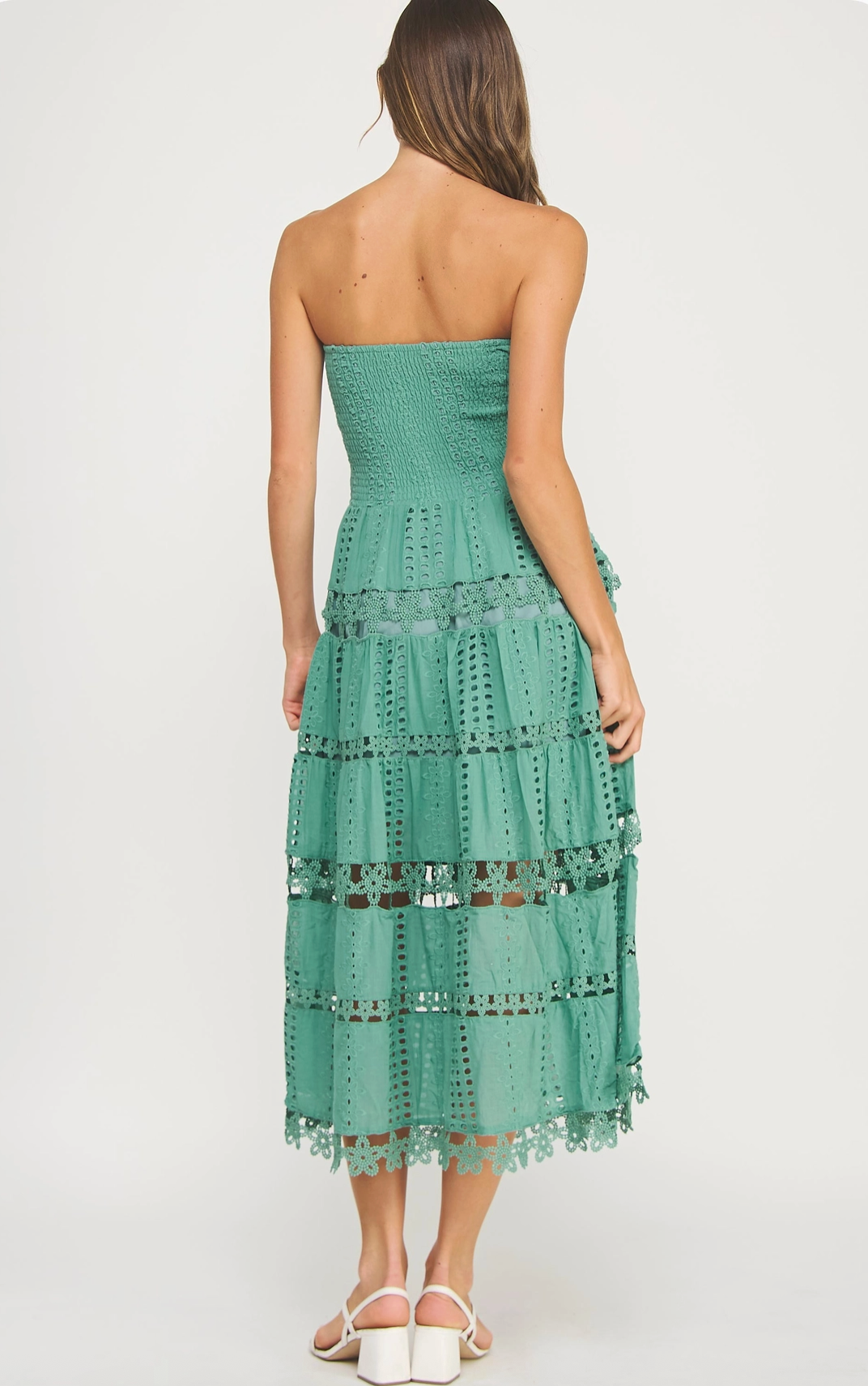 Irene Eyelet Lace Tube Dress
