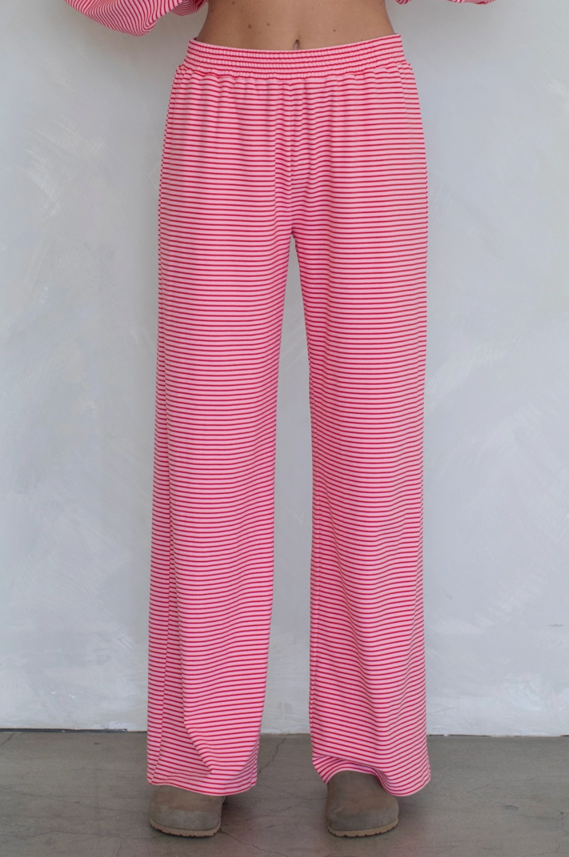 Leah Striped Fleece Pants