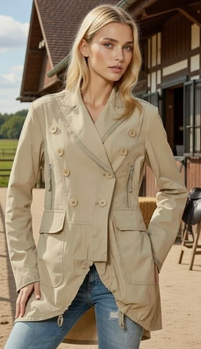Amber Doubled Breasted 3/4 Length Jacket w adjusted belt