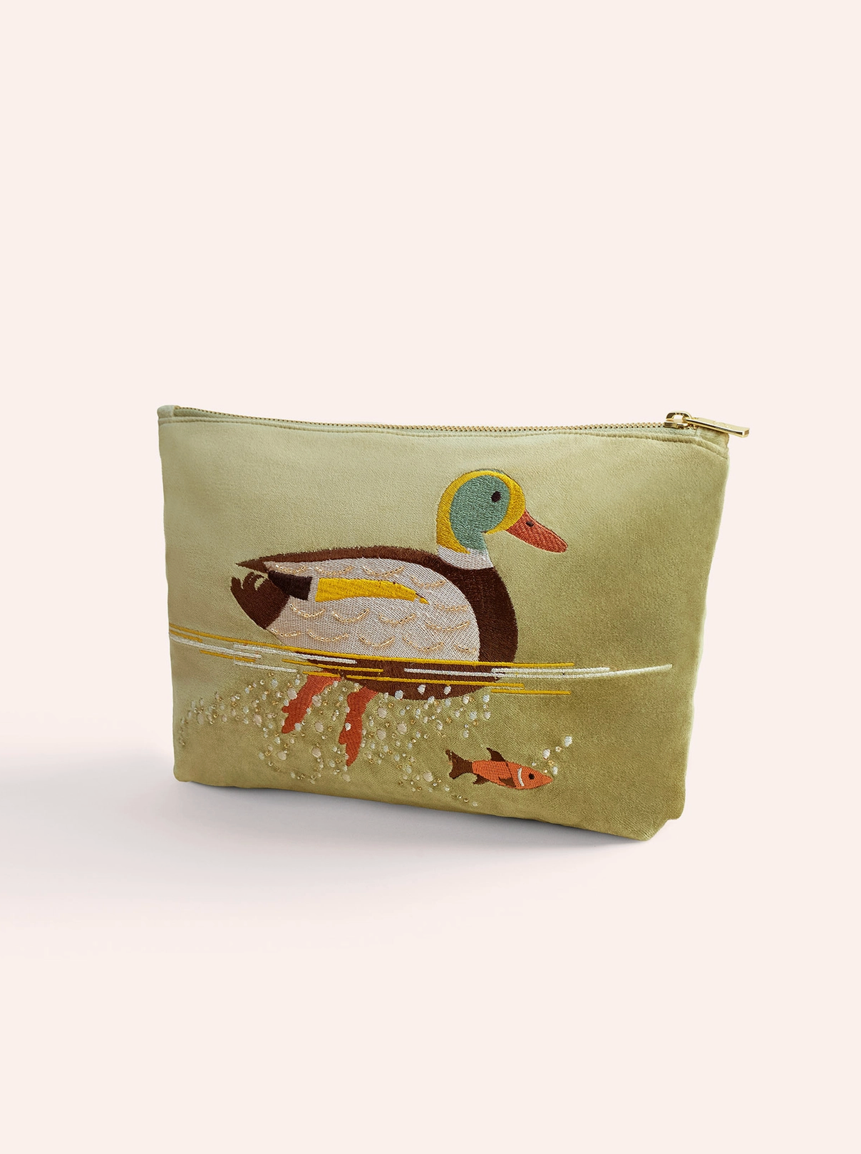 Duck Zip Velvet Zip Pouch