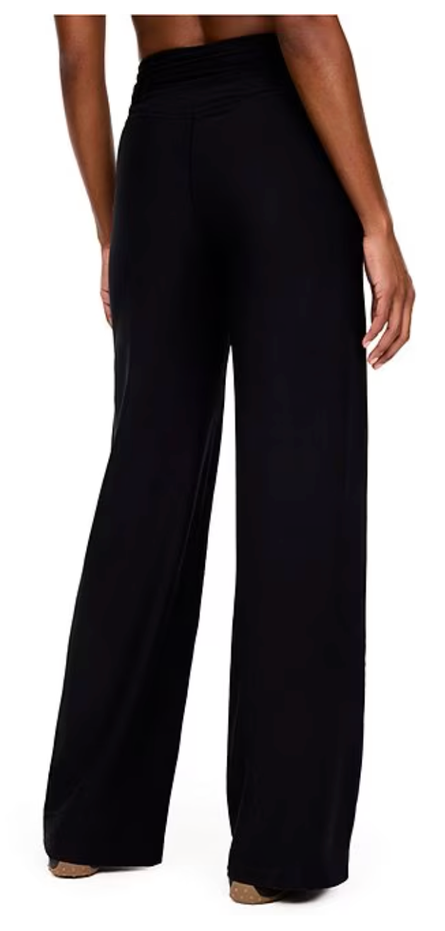 SPANX Ruched Wide Leg Pant - Very Black