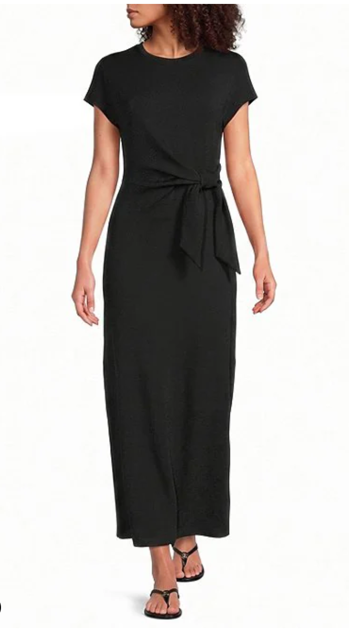 SPANX AirEssentials Draped Maxi Dress - Very Black
