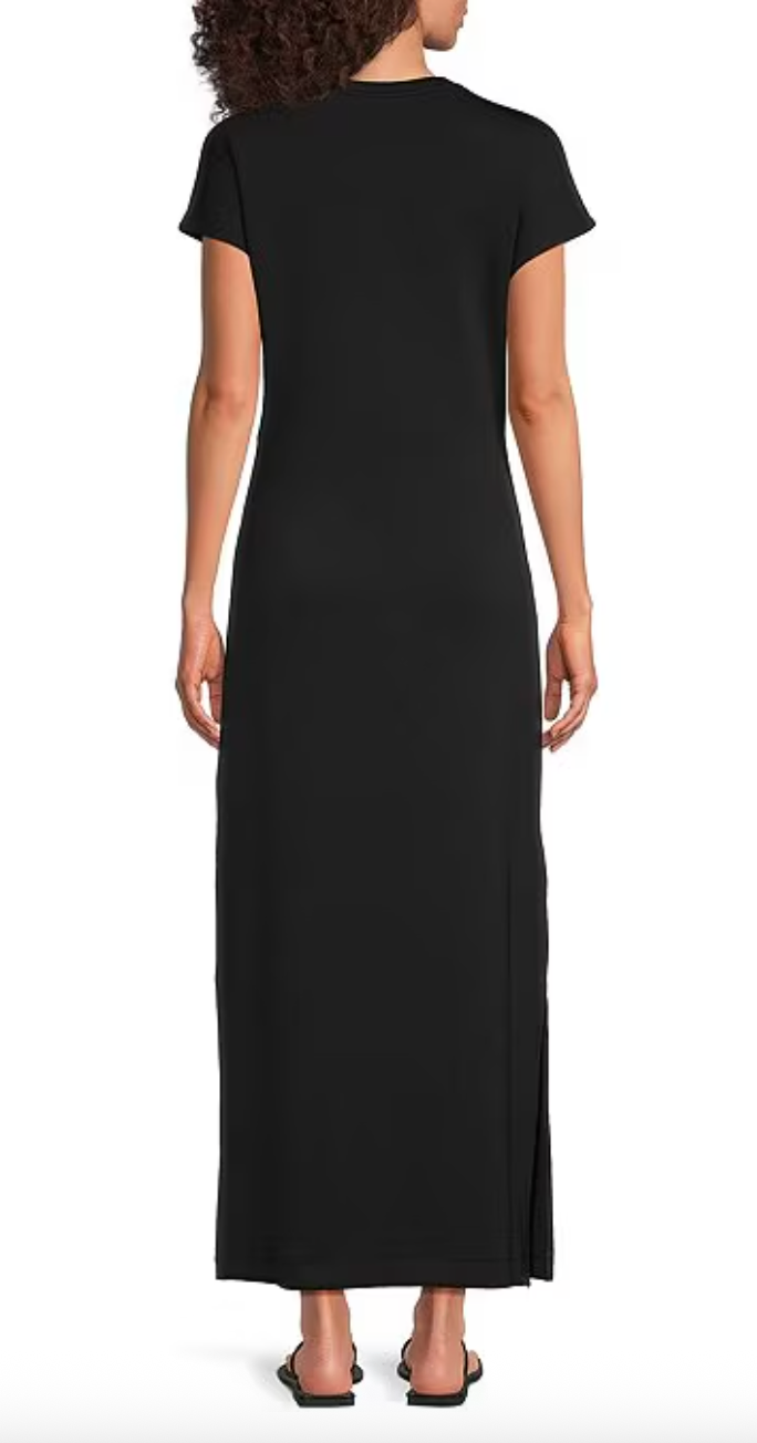 SPANX AirEssentials Draped Maxi Dress - Very Black