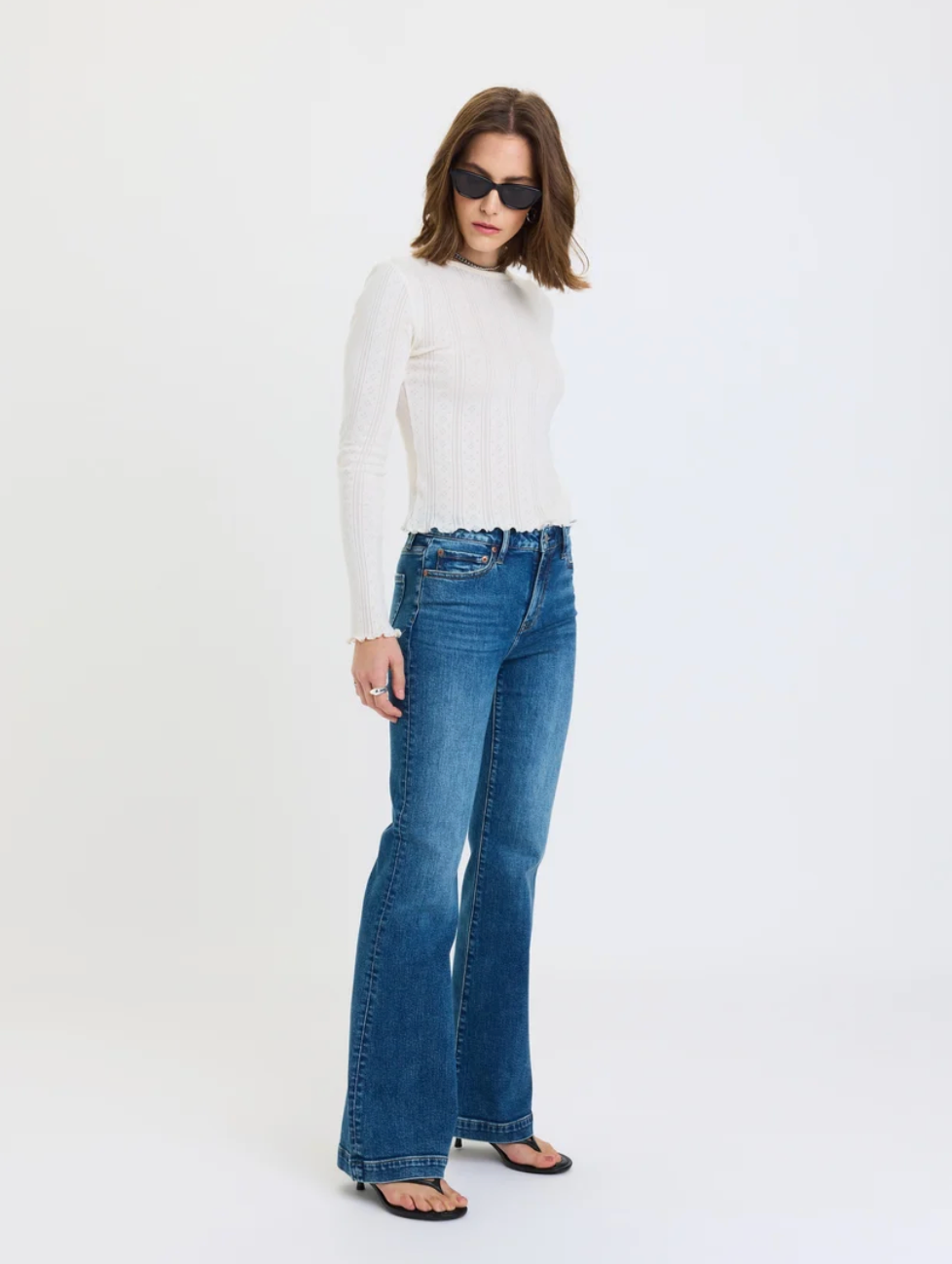 Daze Heartbreaker Mid Rise Flare - Dusk
