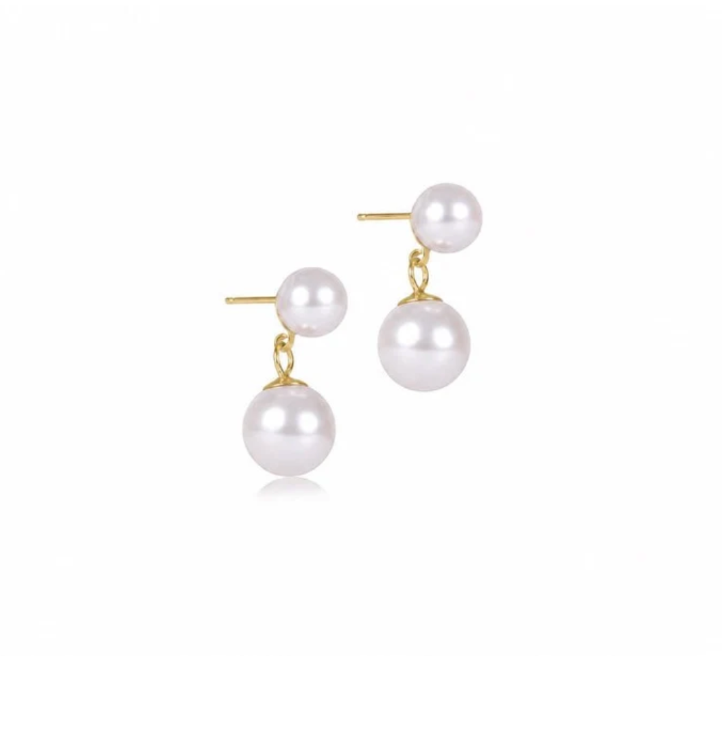 E Newton Classic Pearl Ball Drop Stud