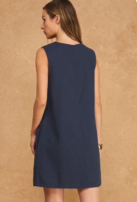 Nicole Wavy Color Block Mini Dress