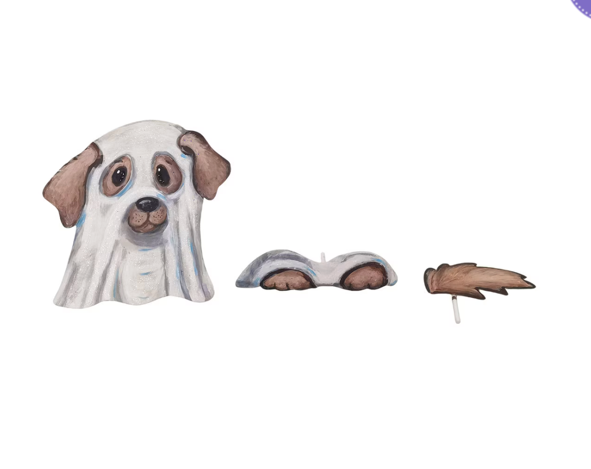 Sweet Ghost Puppy Pumpkin Parts, S/3