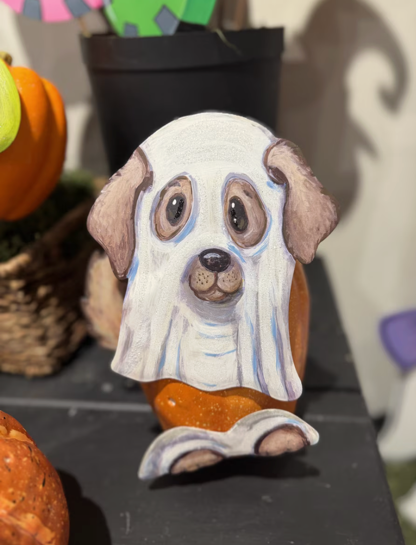 Sweet Ghost Puppy Pumpkin Parts, S/3