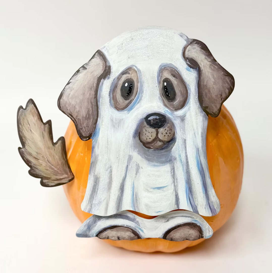 Sweet Ghost Puppy Pumpkin Parts, S/3