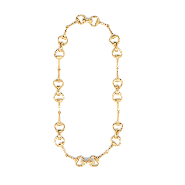 Equestrian Snaffle Bit Gold Chain Necklace 20"