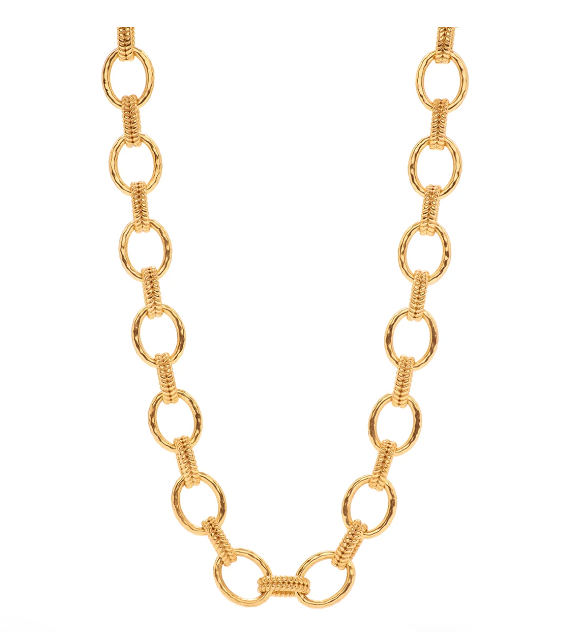 Cleopatra Regal Link Gold Necklace, 16" + 2"