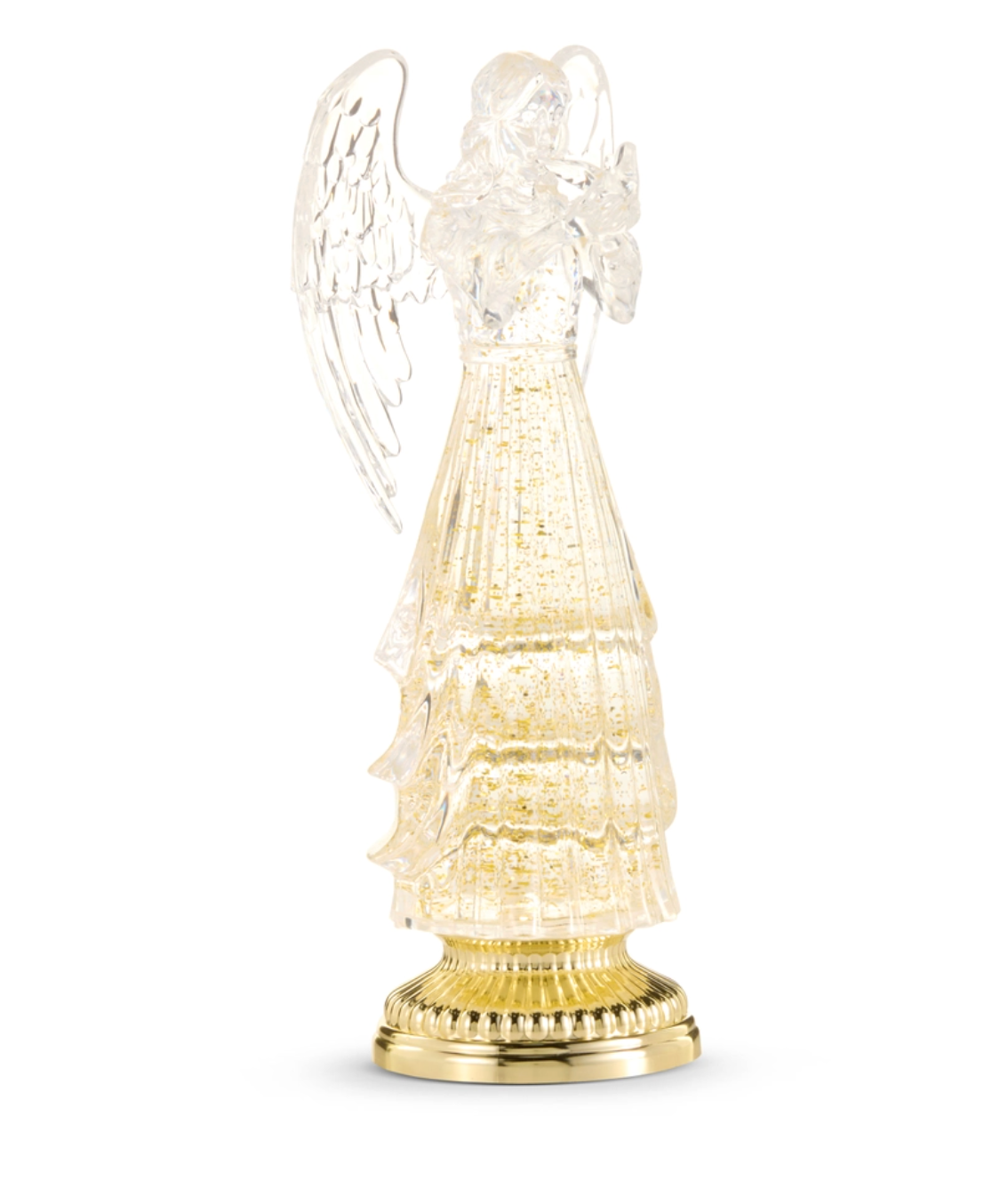 Lighted Swirling Glitter Gold Angel