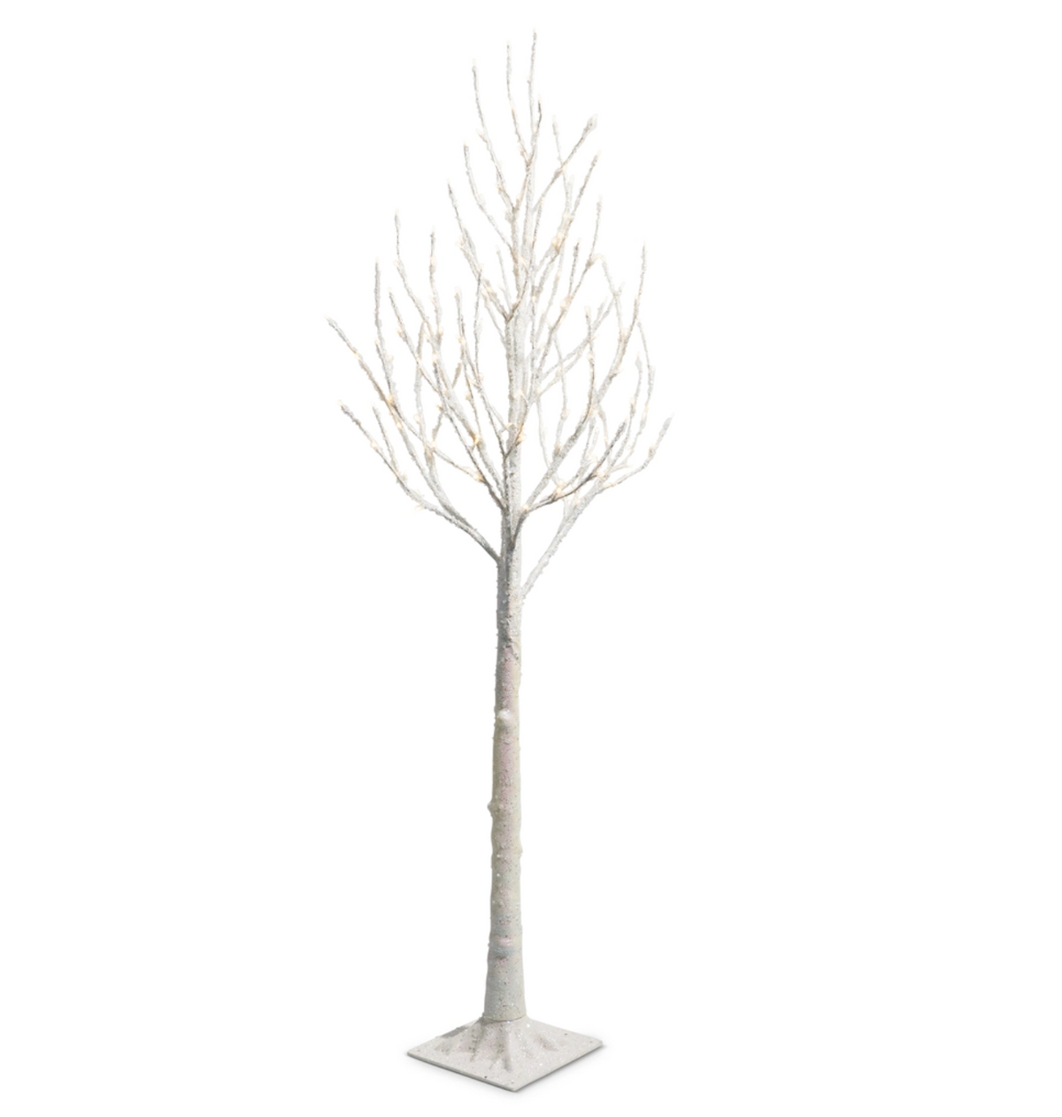 Lighted White Iced Tree