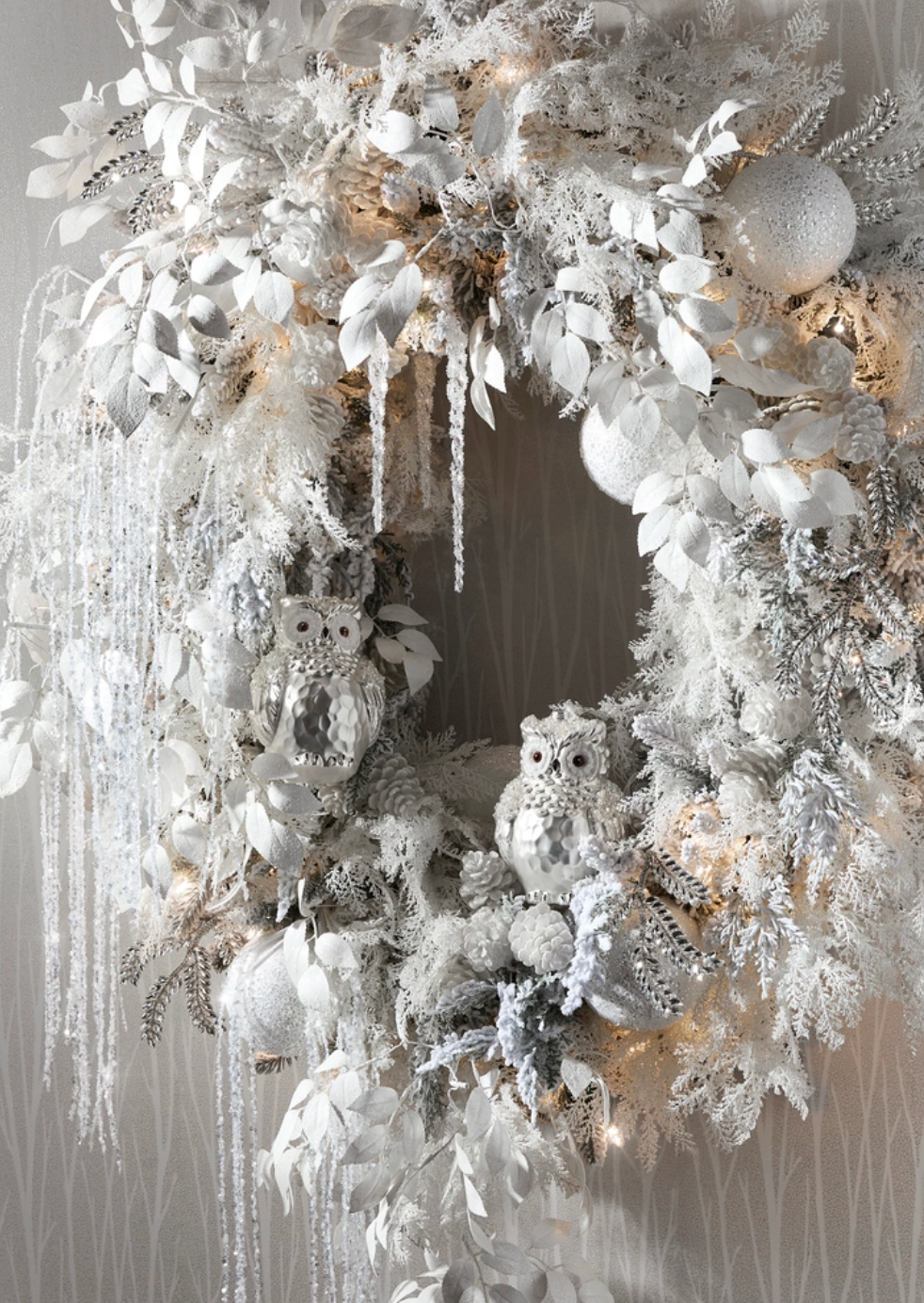White Iced Ball Ornament