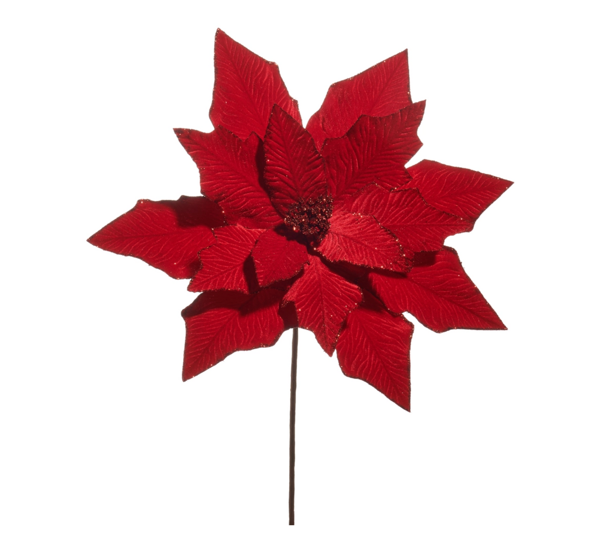 23" Red Poinsettia Stem