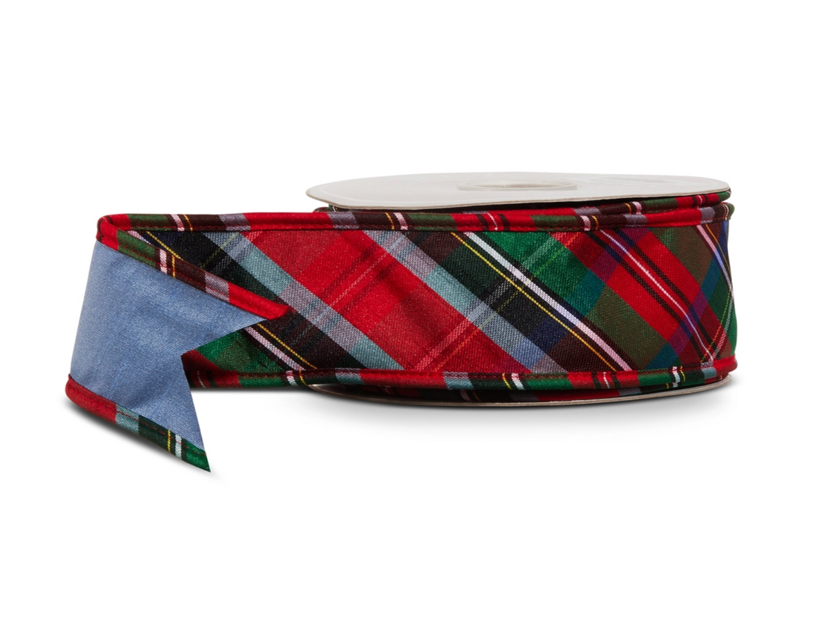 2.5" X 10 Yds Tartan Plaid Wired Ribbon