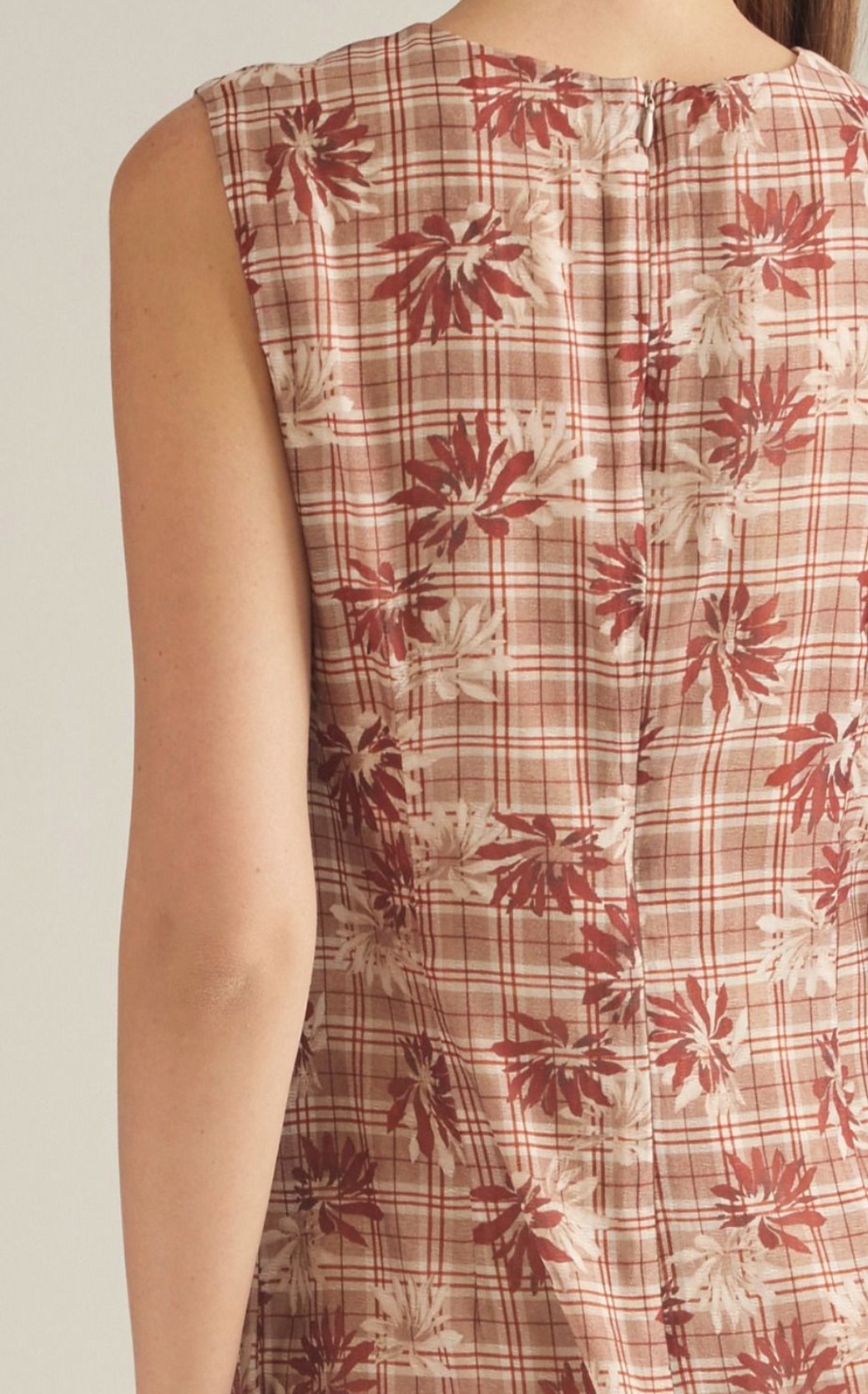 Fiona Fall Floral Plaid Midi Dress