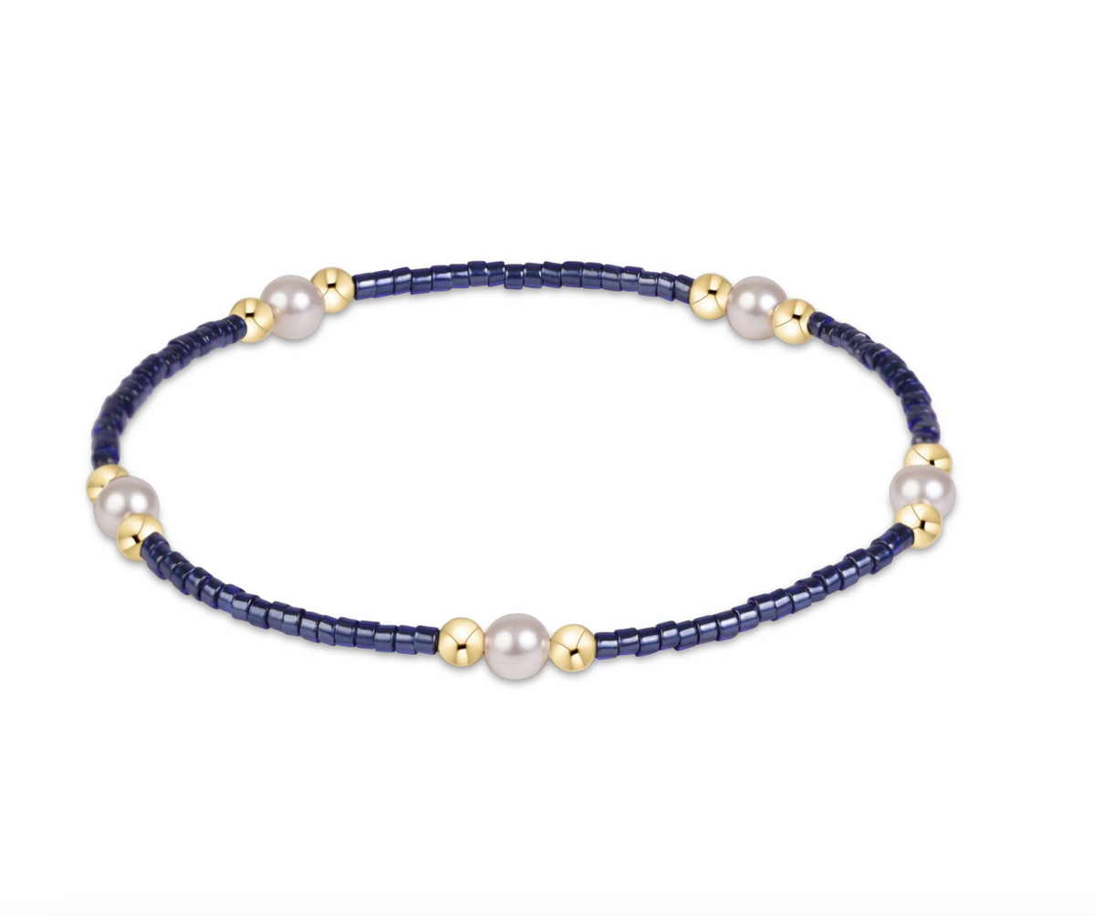 E Newton Hope Purpose Pearl Bracelet - Navy
