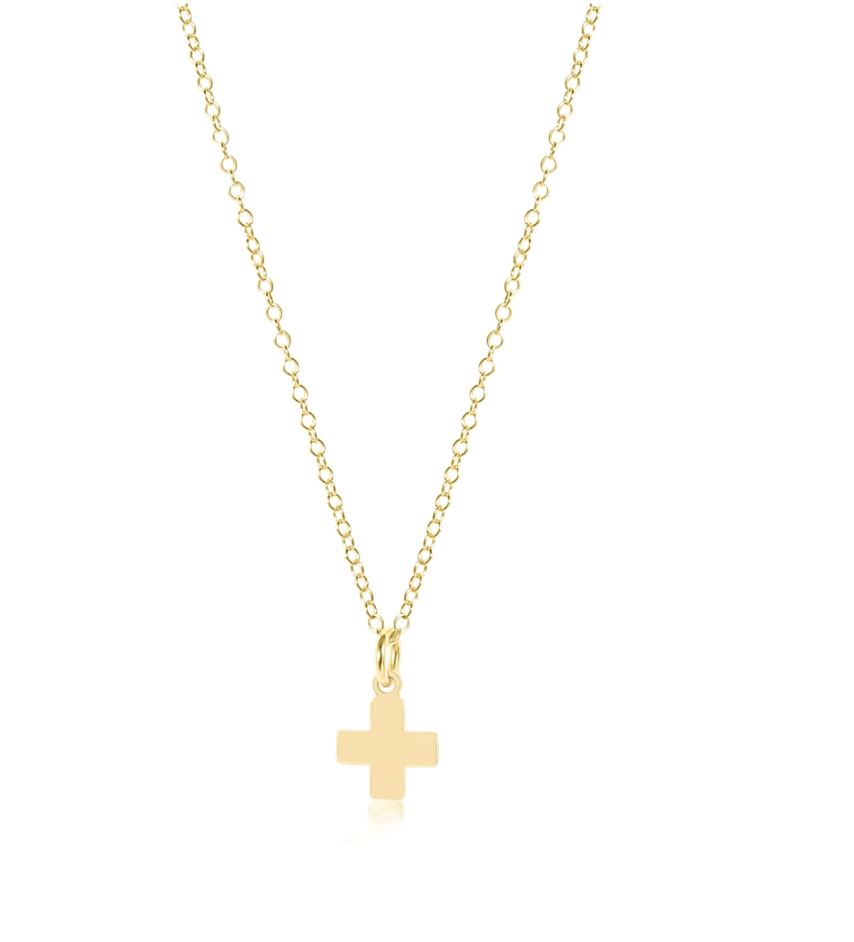 egirl 14" necklace gold - signature cross gold charm