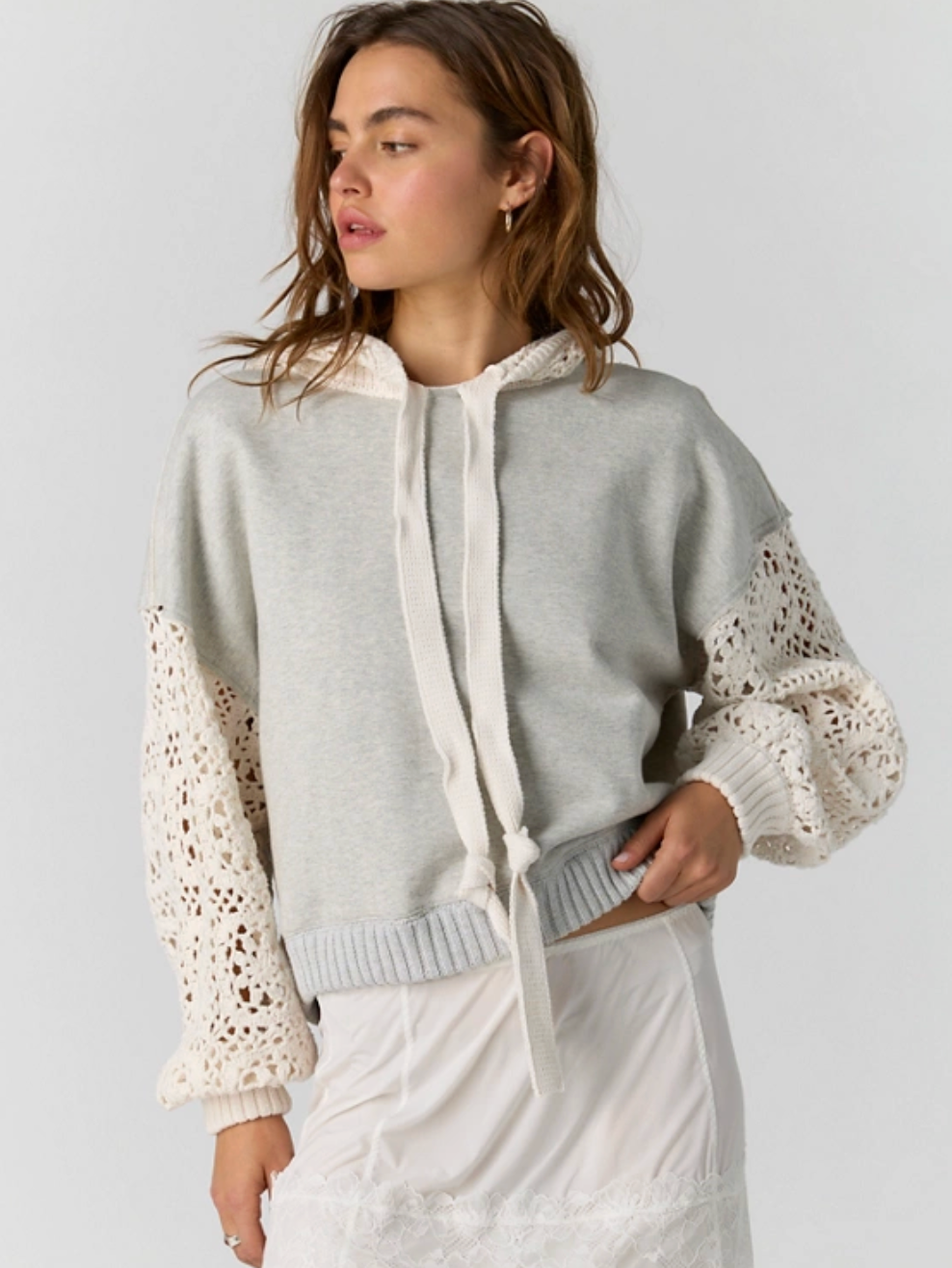 Laced In Hoodie Swit - Heather Grey Combo