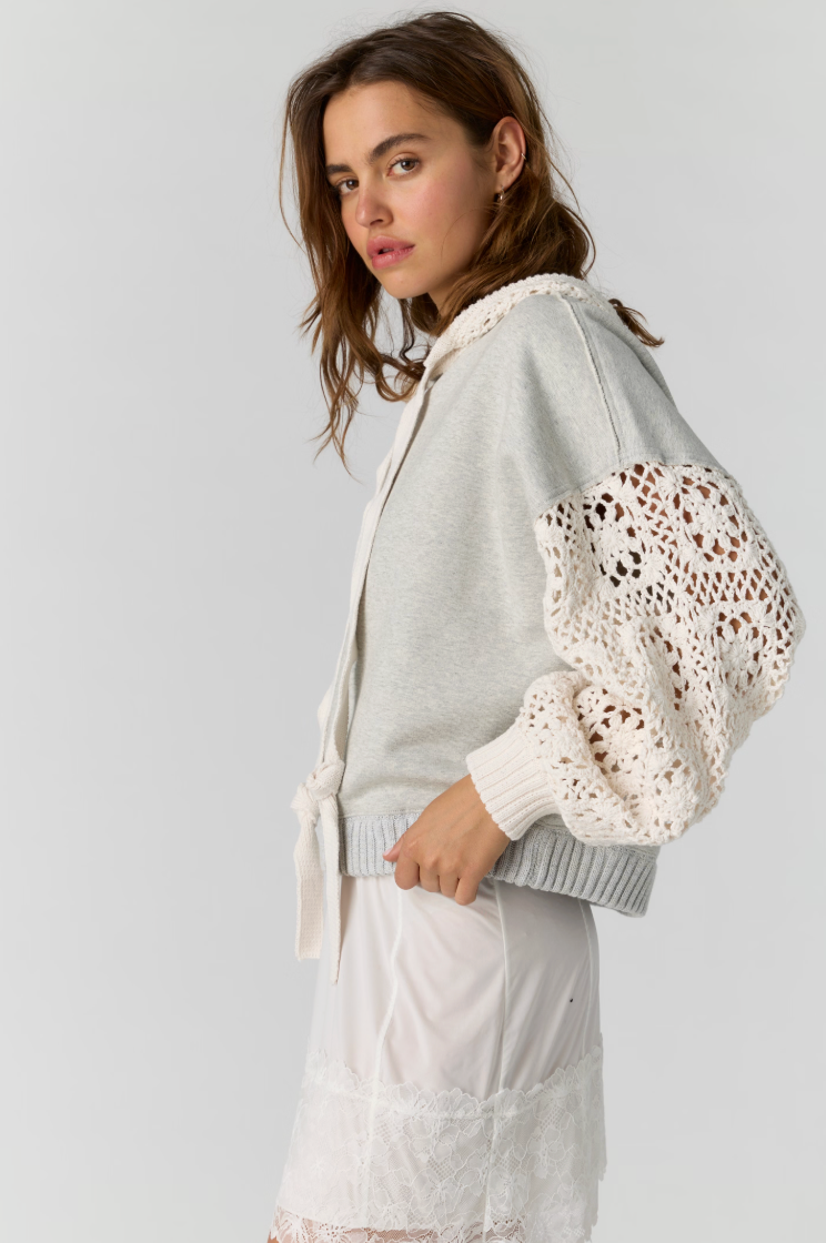 Laced In Hoodie Swit - Heather Grey Combo