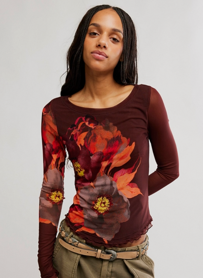 Lilly Printed Longsleeve - Cocoa Combo