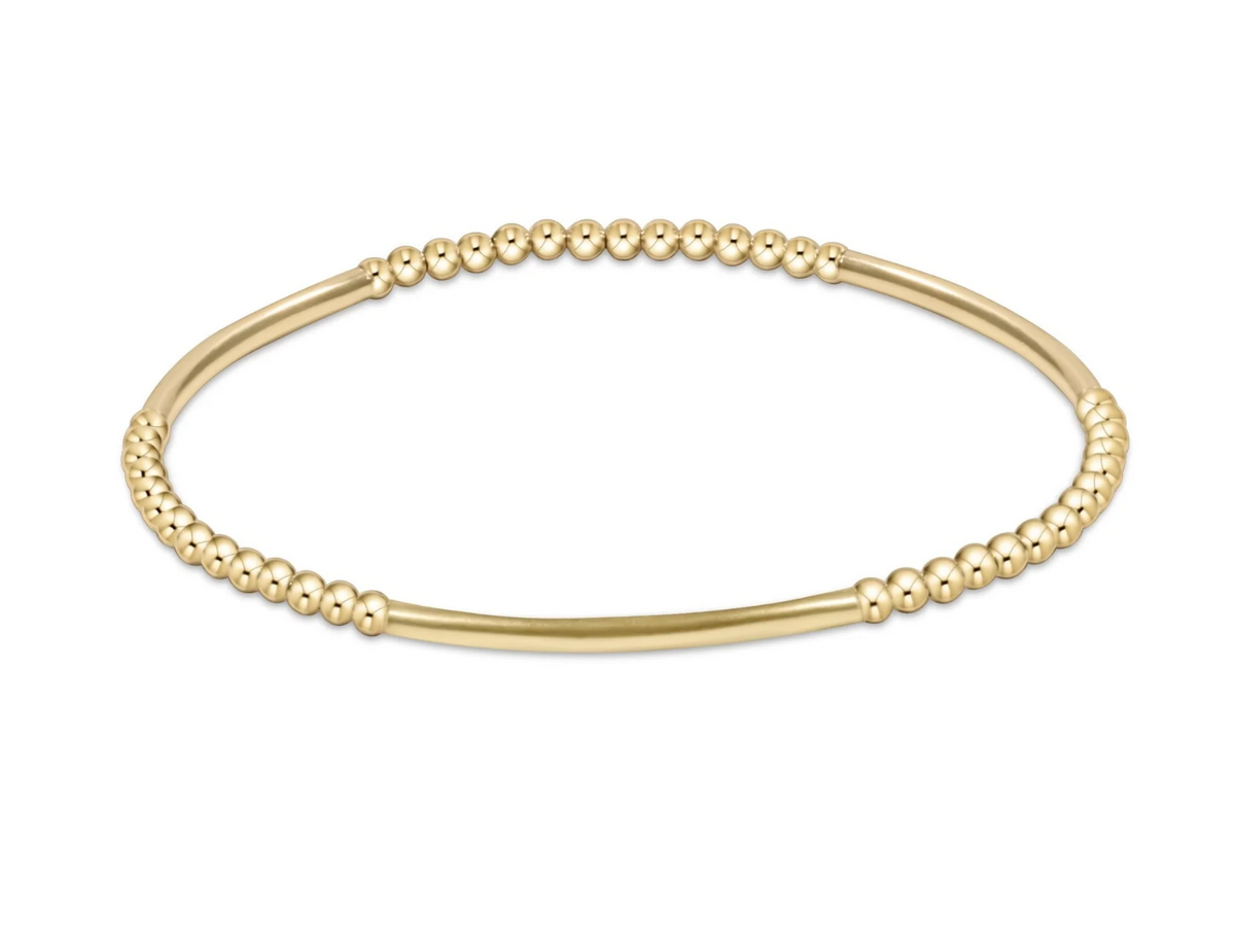 E Newton Bliss Bar Pattern Gold 2.5mm Bracelet