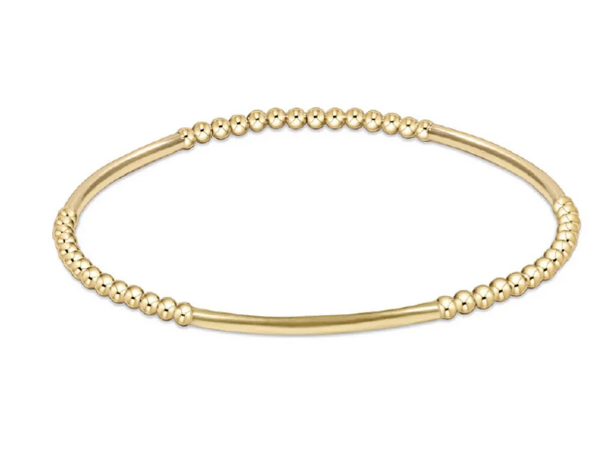 E Newton Bliss Bar Pattern Gold 3mm Bracelet