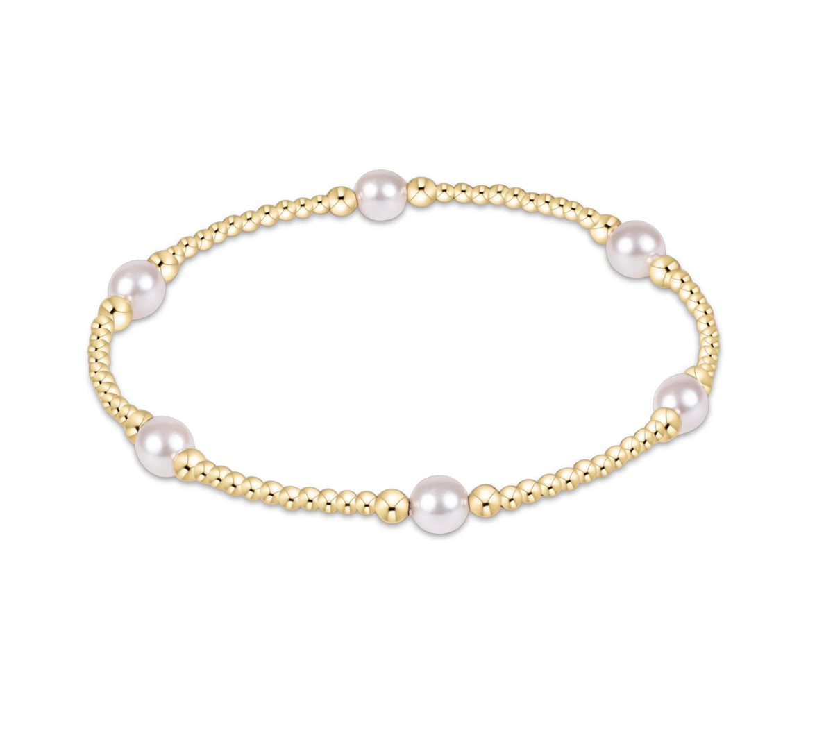 E Newton Purpose Pearl 5mm Gold Bracelet