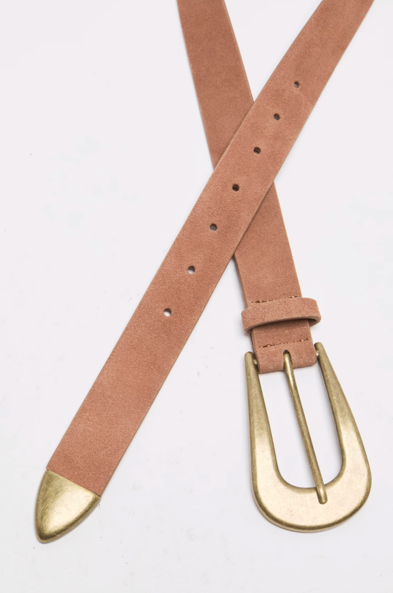 Cannon Suede Belt - Cognac